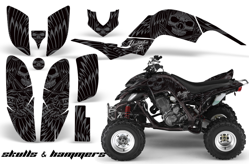 Yamaha Raptor 660 Graphics HI Skulls&Hammers Silver